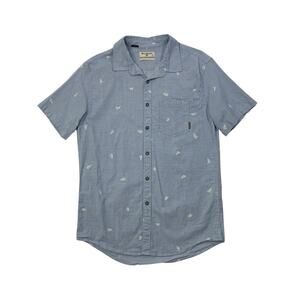 Billabong Shirt Mens Small Breeze White Tailored Fit Stretch Short Sleeve Pocket